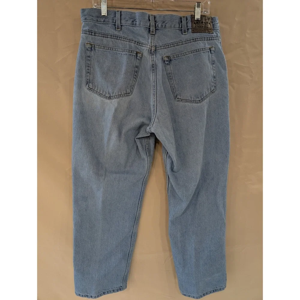 Arizona Jean Company Relaxed Fit Men's Denim Jeans Light Wash 36W 29L - Picture 2 of 5